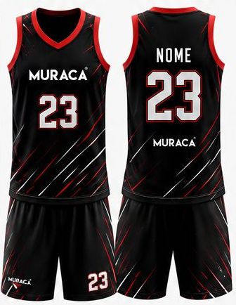 Uniforme de basquete masculino Muraca, frente e costas